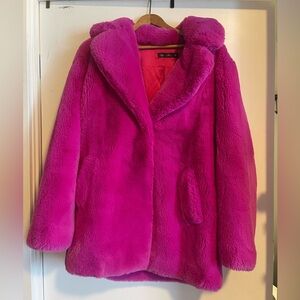 Pink Faux Fur Coat